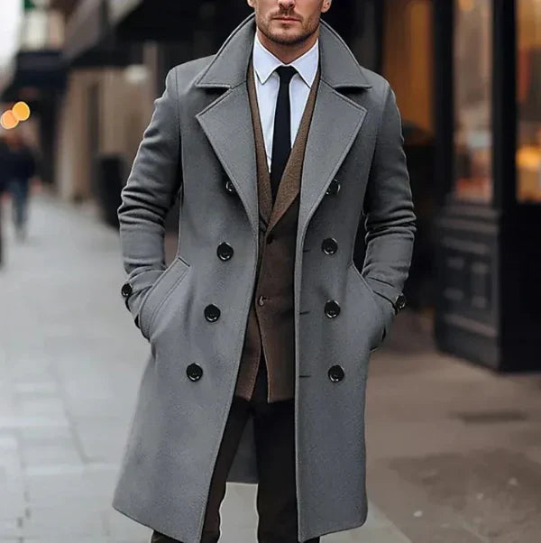 Lloyd Men’s Coat | Double-Breasted Overcoat for Winter