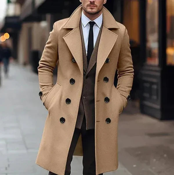 Lloyd Men’s Coat | Double-Breasted Overcoat for Winter