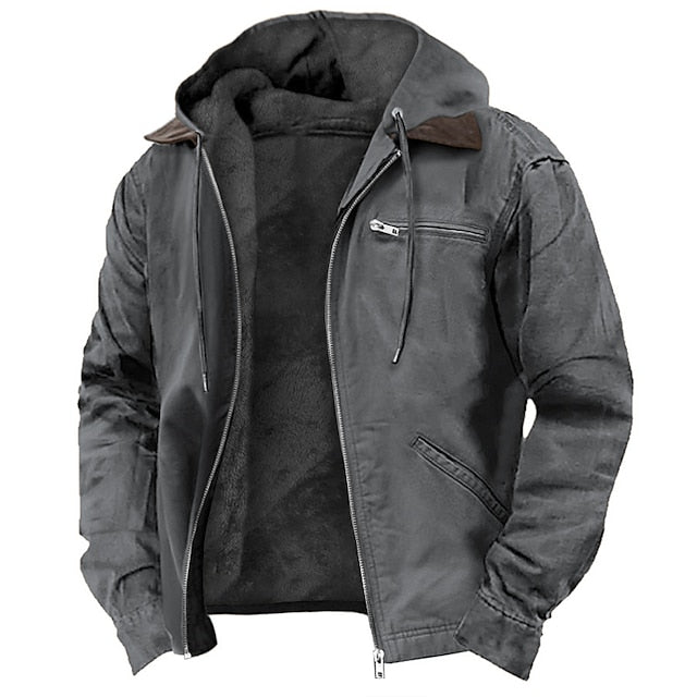Jariel Men’s Jacket | Padded Winter Jacket with Hood, Zip Fastening, and Side Pockets for Winter