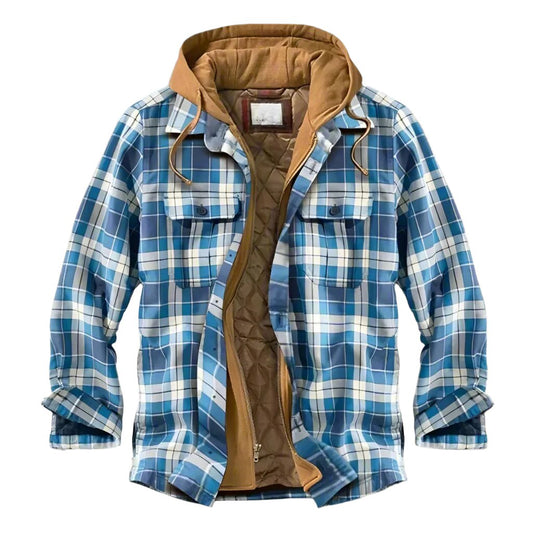 Lemuel Men’s Jacket | Hooded Checkered Jacket for Winter